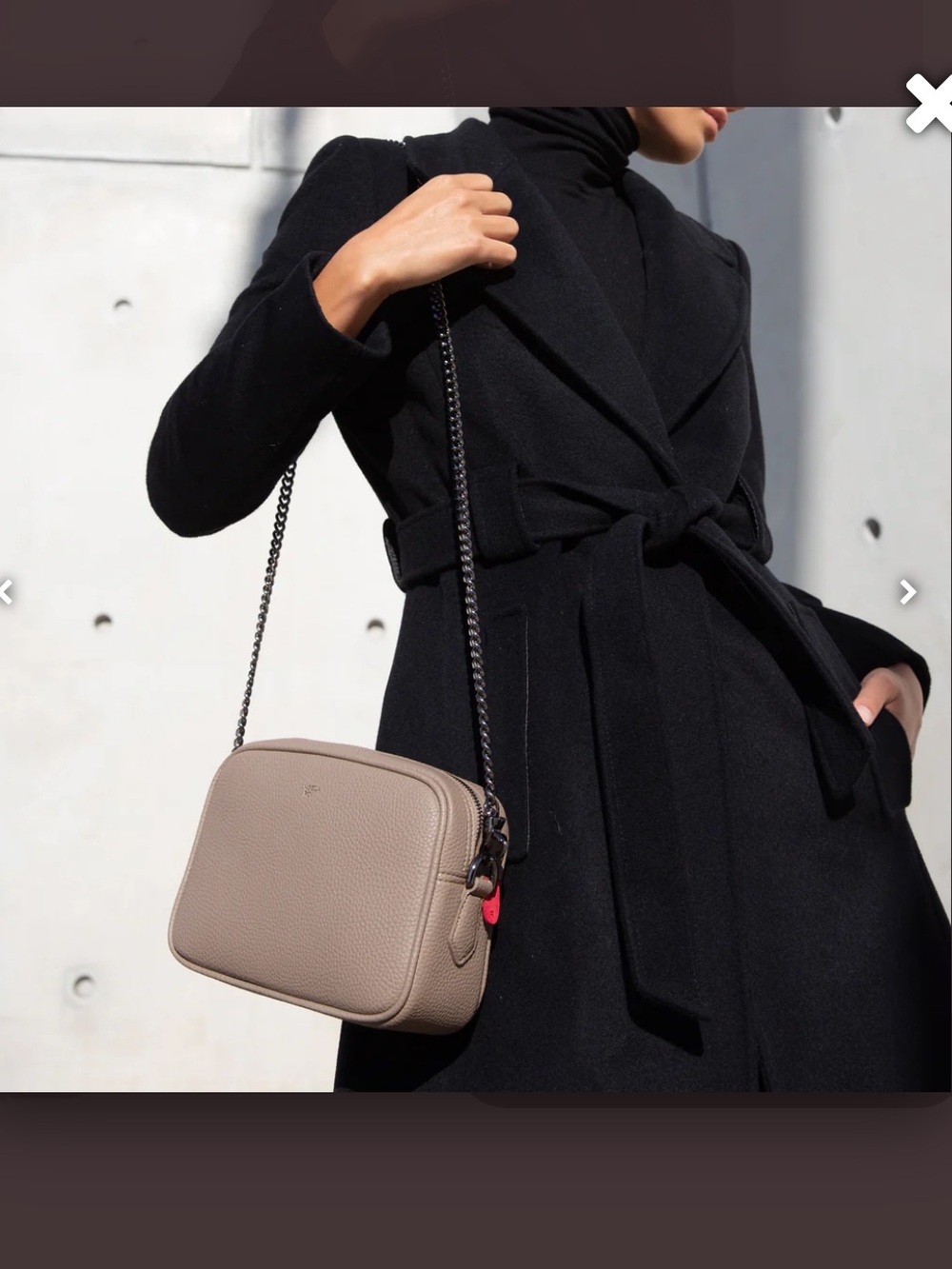 Angela Roi Grace Mini Crossbody [Signet] - Light Mud Gray Pebble Vegan Leather - Picture 11 of 11